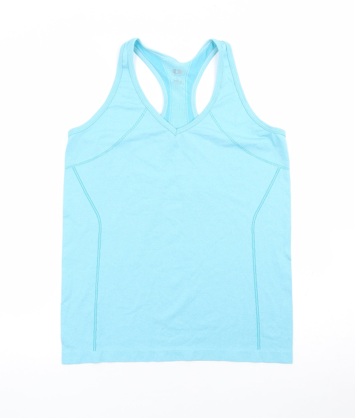 Preworn Womens Blue Nylon Basic Tank Size L V-Neck Pullover