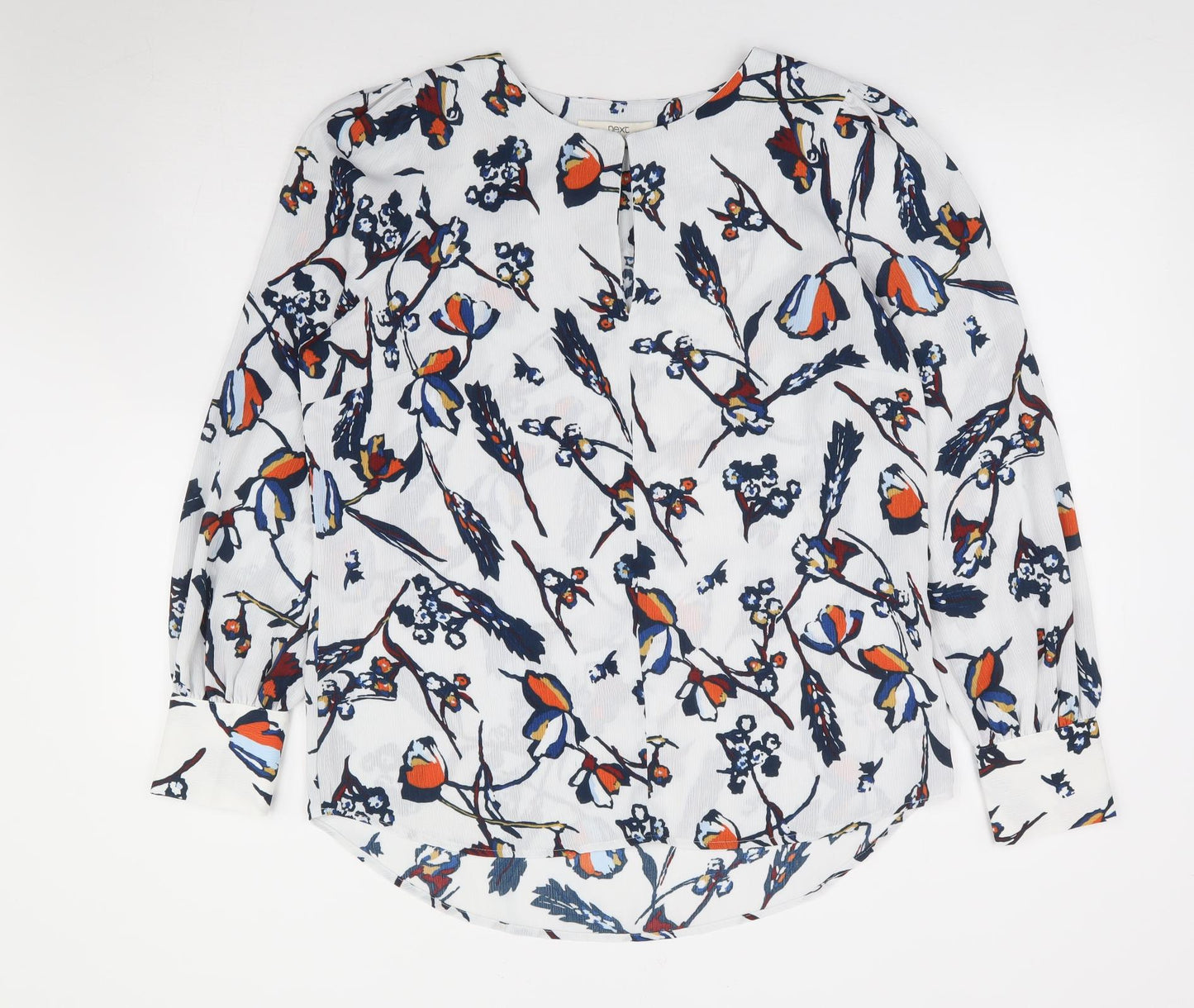 NEXT Womens Multicoloured Floral Polyester Jersey Blouse Size 14 Round Neck