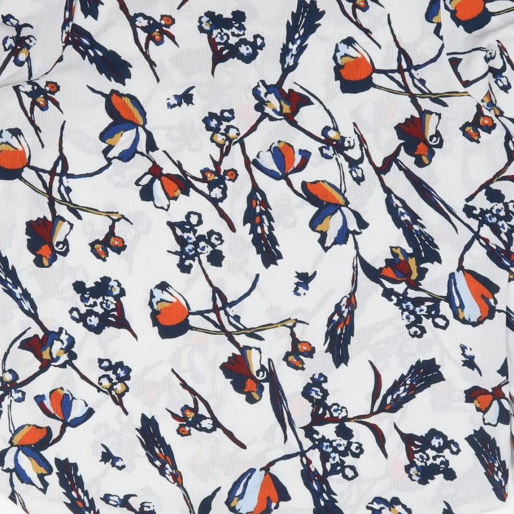 NEXT Womens Multicoloured Floral Polyester Jersey Blouse Size 14 Round Neck