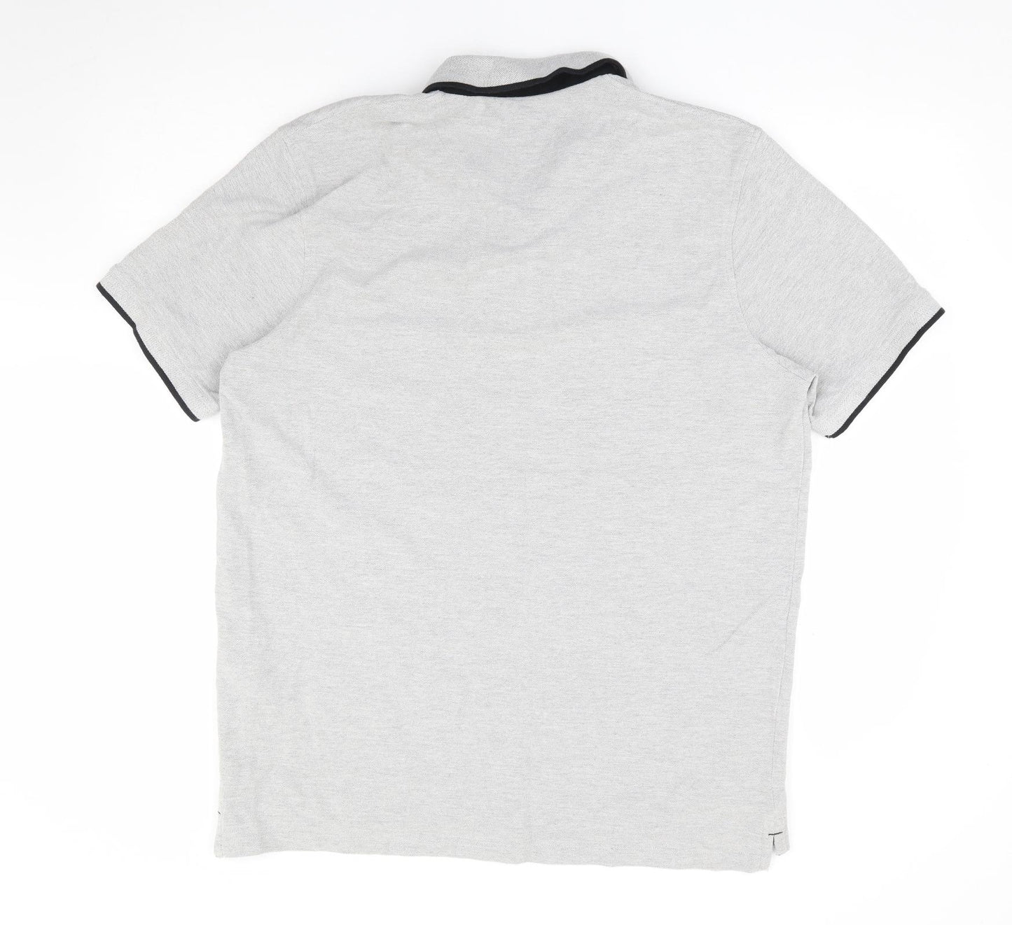 JACK & JONES Mens Grey Cotton Polo Size 2XL Collared Pullover