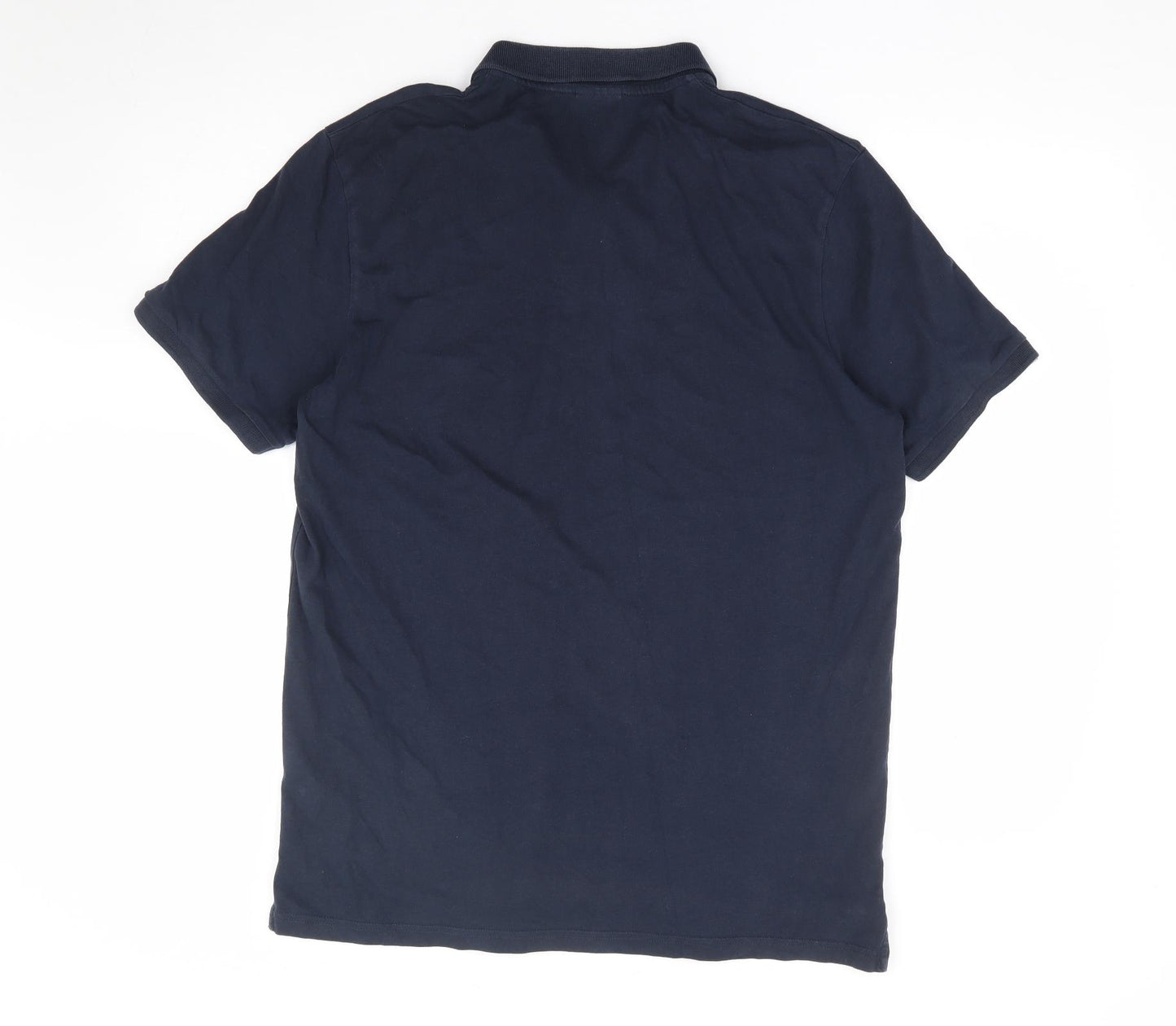 JACK & JONES Mens Blue Cotton Polo Size XL Collared Pullover