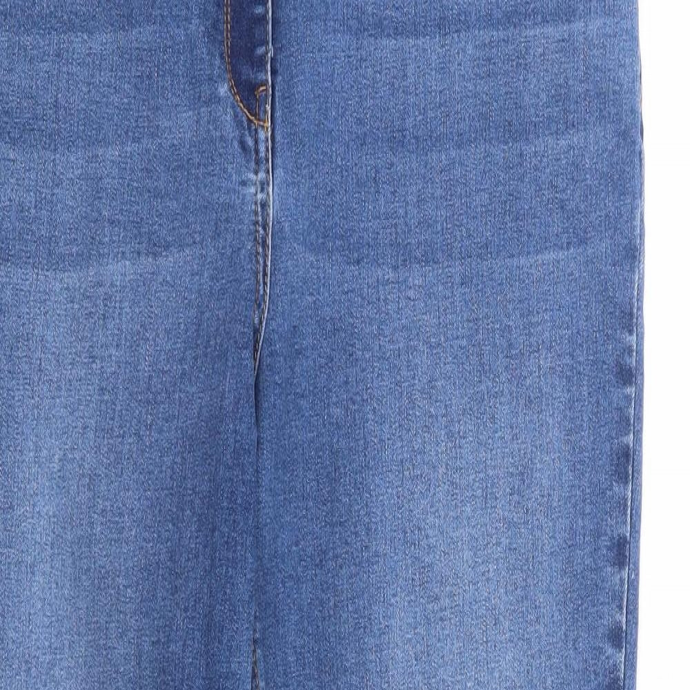Matalan Womens Blue Cotton Skinny Jeans Size 16 L28 in Regular Zip