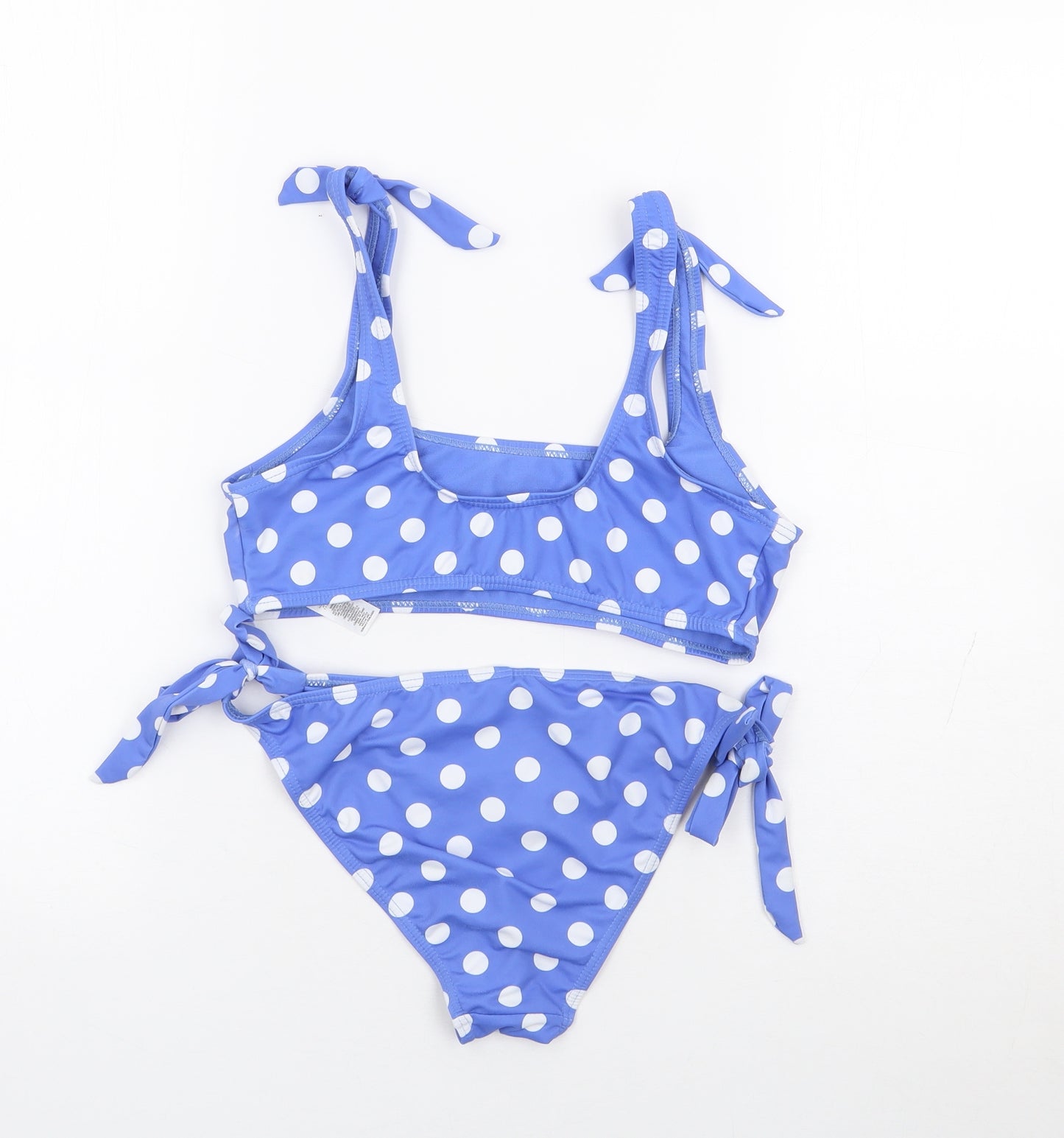 Primark Womens Blue Polka Dot Polyester Bikini Size 8