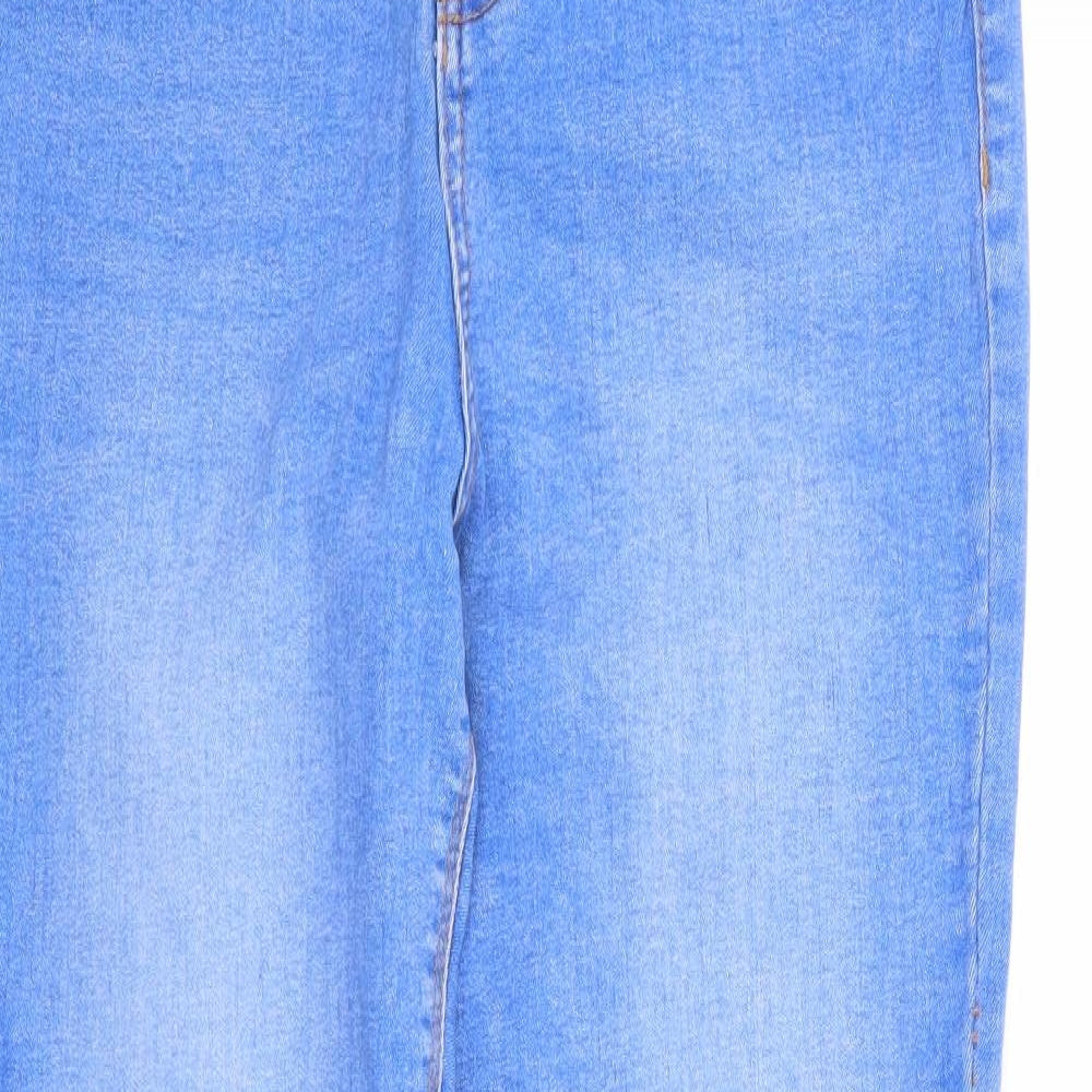 Primark Womens Blue Cotton Skinny Jeans Size 16 L29 in Regular Zip