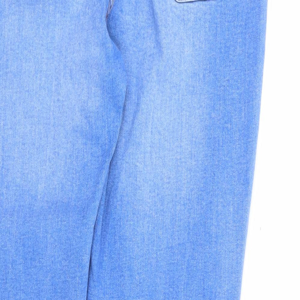 Primark Womens Blue Cotton Skinny Jeans Size 16 L29 in Regular Zip