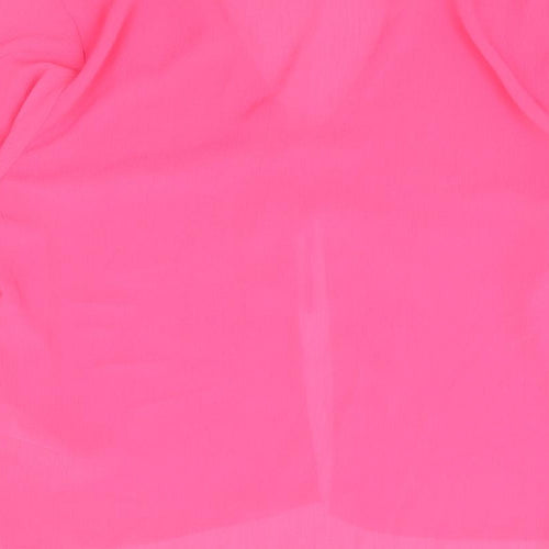 Primark Womens Pink Polyester Jersey Blouse Size 16 Collared