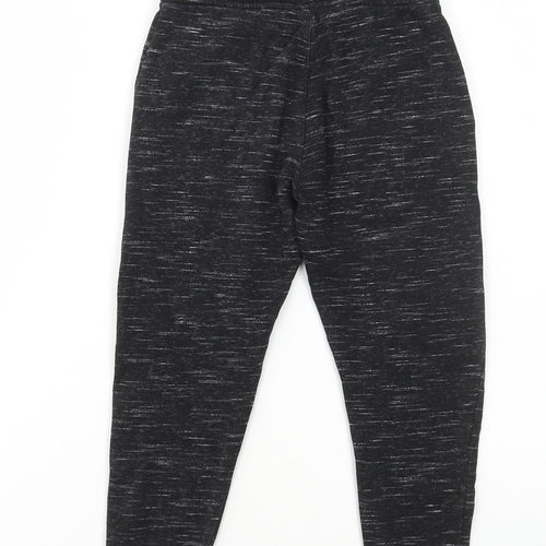 George Boys Black Cotton Jogger Trousers Size 6-7 Years Regular Drawstring