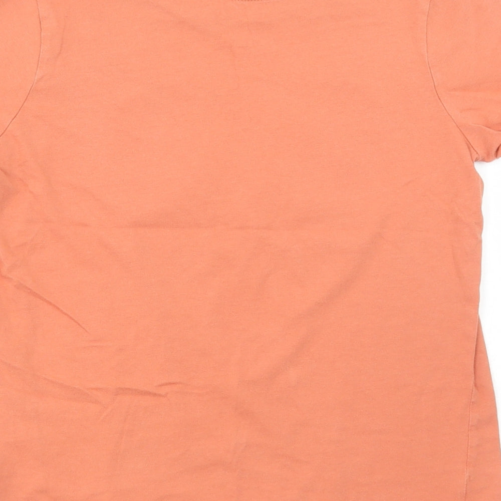 Primark Girls Orange Polyester Basic T-Shirt Size 11-12 Years Round Neck Pullover - Heart