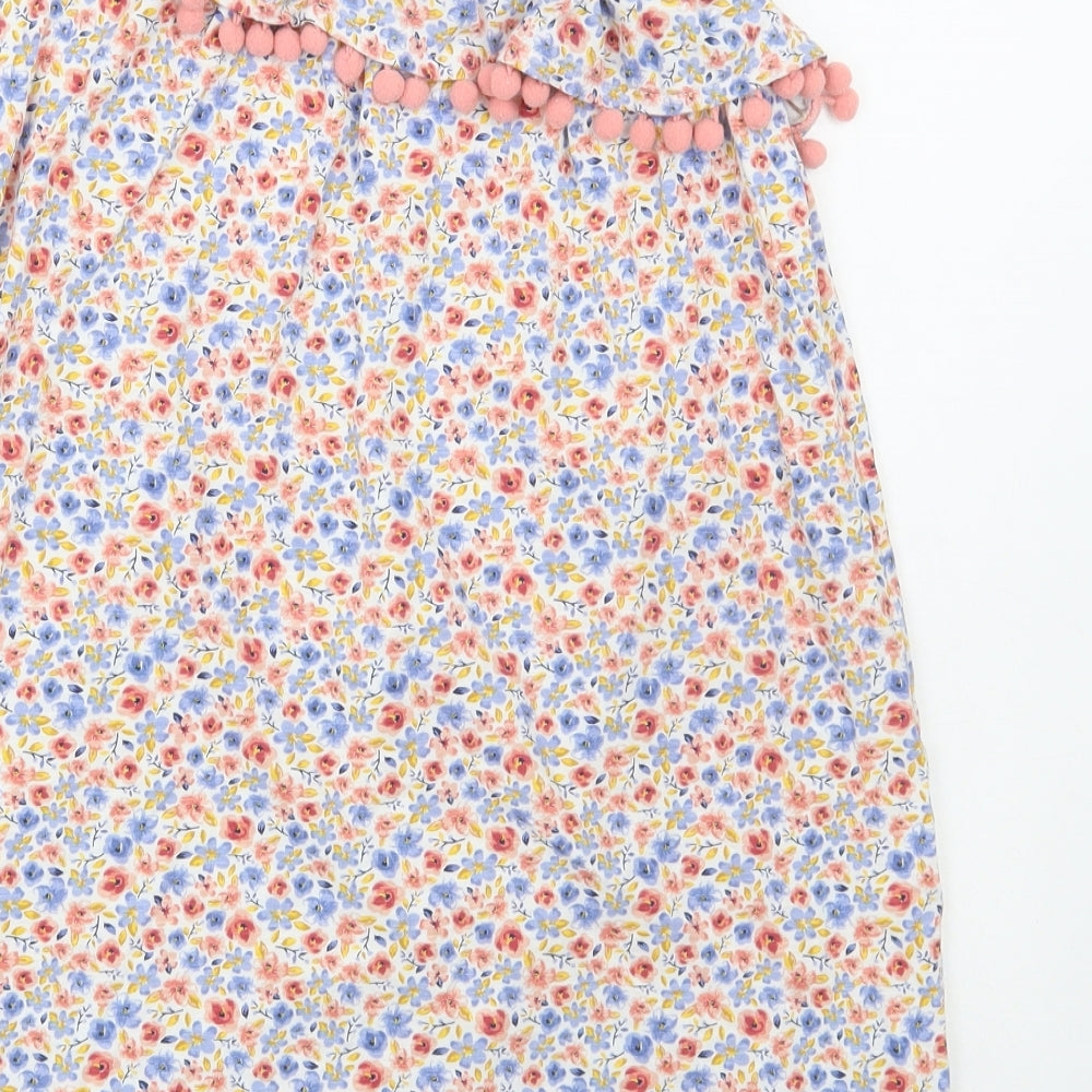 Matalan Girls Multicoloured Floral Cotton A-Line Size 9 Years One Shoulder Pullover