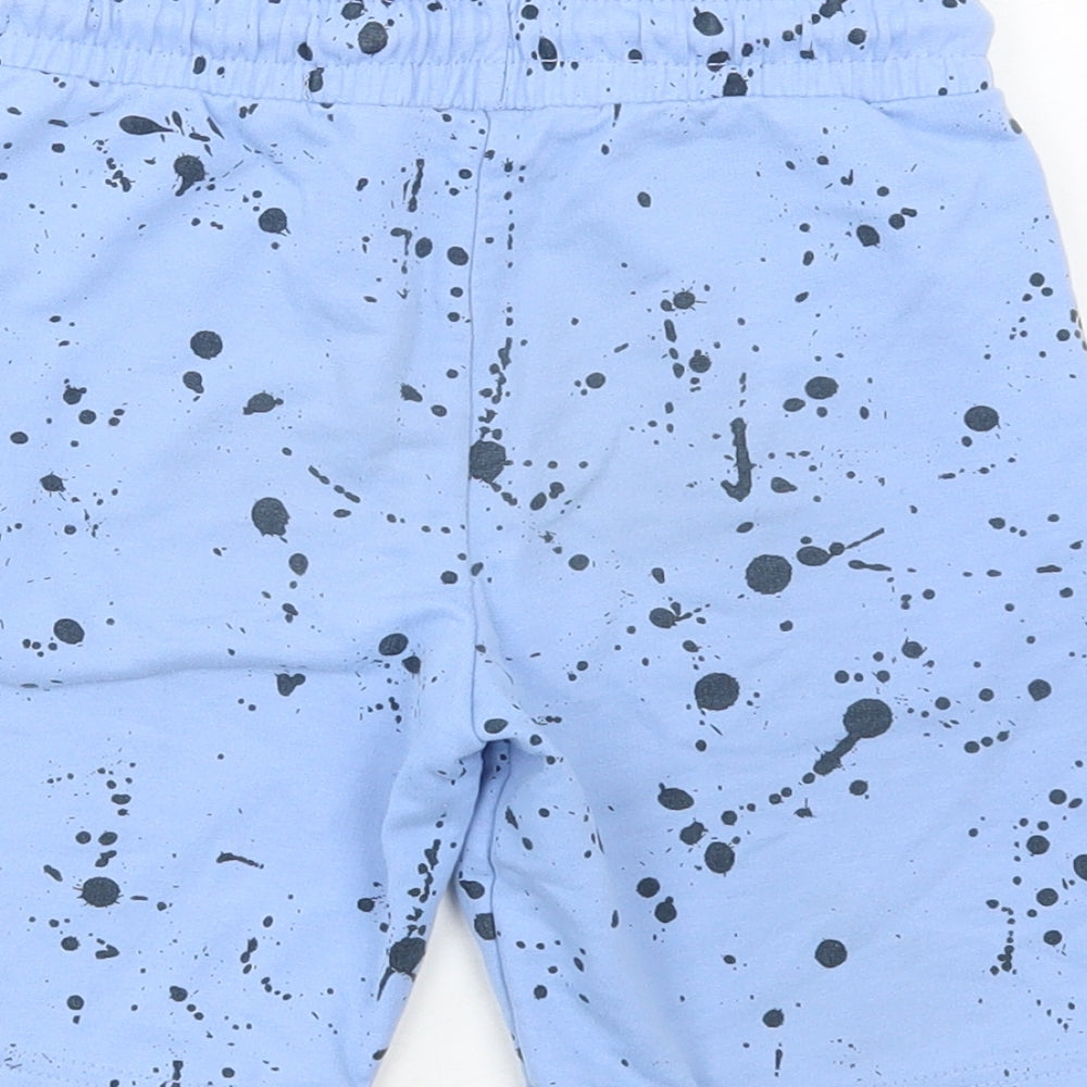 Dunnes Stores Boys Blue Geometric Cotton Sweat Shorts Size 7-8 Years Regular Tie - Paint Splatter
