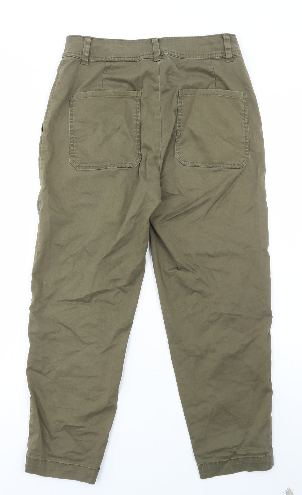 Dororthy Perkins Womens Green Cotton Chino Trousers Size 10 L26 in Regular Button