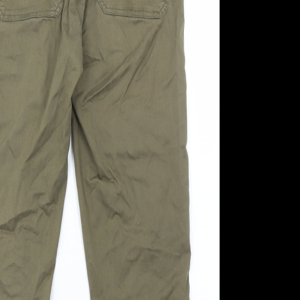 Dororthy Perkins Womens Green Cotton Chino Trousers Size 10 L26 in Regular Button