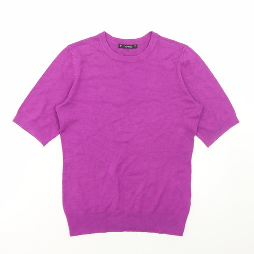Dunnes Stores Womens Purple Round Neck Viscose Pullover Jumper Size S
