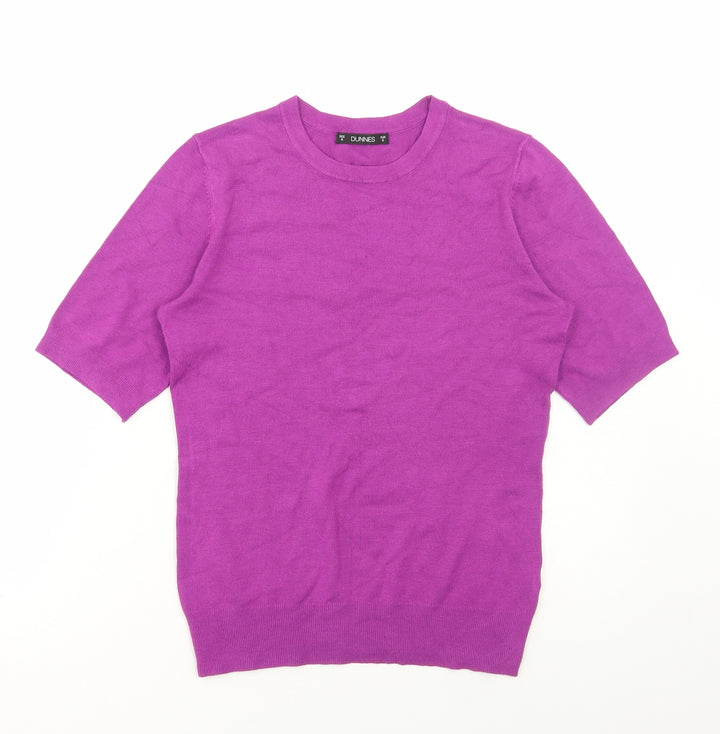 Dunnes Stores Womens Purple Round Neck Viscose Pullover Jumper Size S