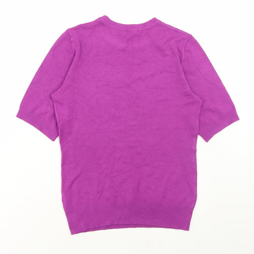 Dunnes Stores Womens Purple Round Neck Viscose Pullover Jumper Size S