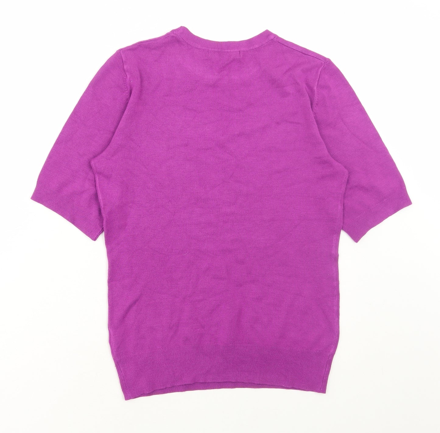 Dunnes Stores Womens Purple Round Neck Viscose Pullover Jumper Size S
