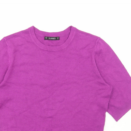 Dunnes Stores Womens Purple Round Neck Viscose Pullover Jumper Size S