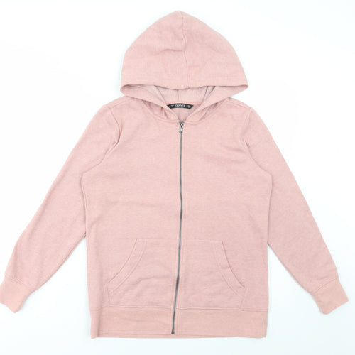 Dunnes Stores Womens Pink Cotton Full Zip Hoodie Size S Zip