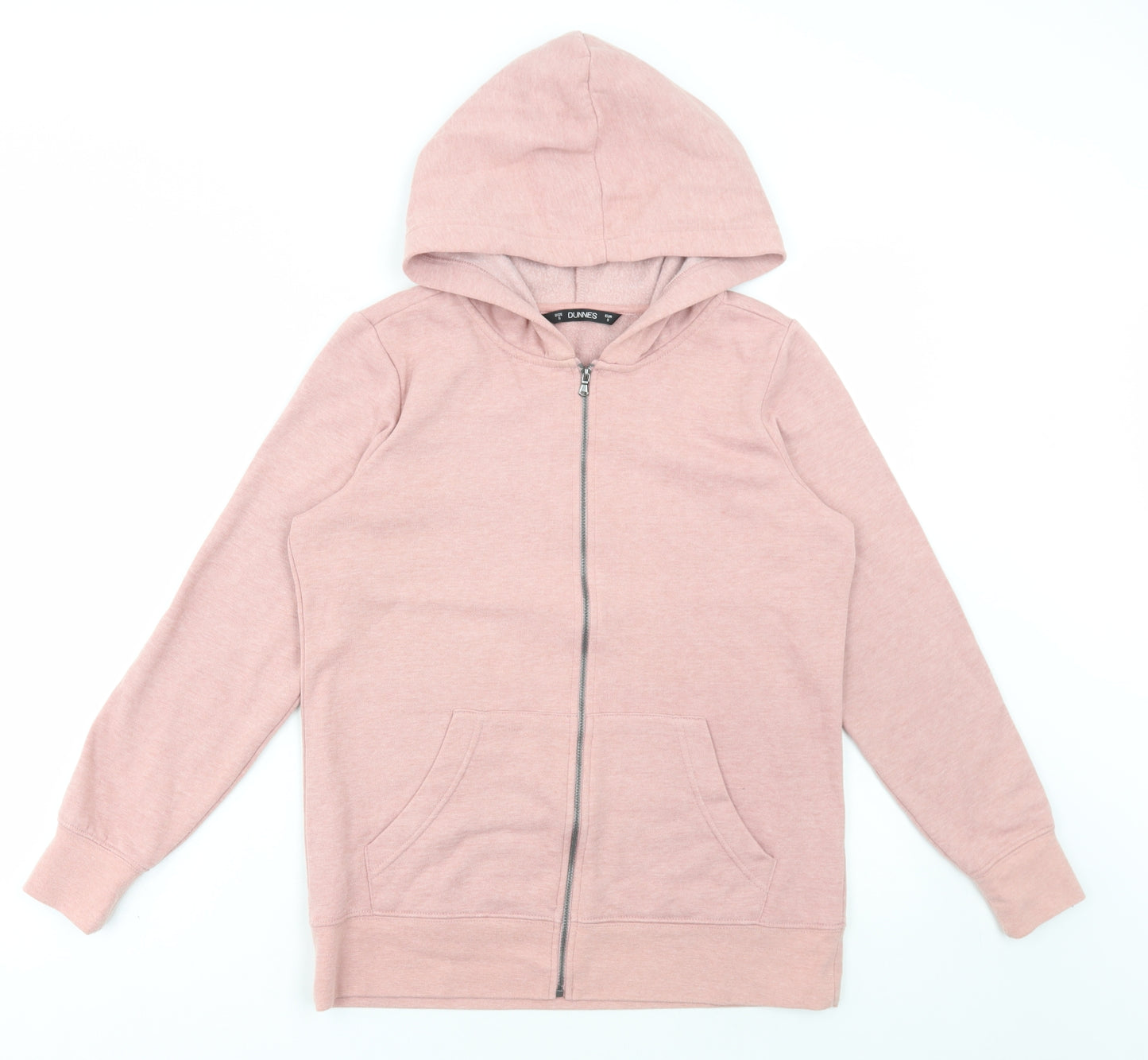 Dunnes Stores Womens Pink Cotton Full Zip Hoodie Size S Zip