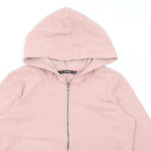 Dunnes Stores Womens Pink Cotton Full Zip Hoodie Size S Zip