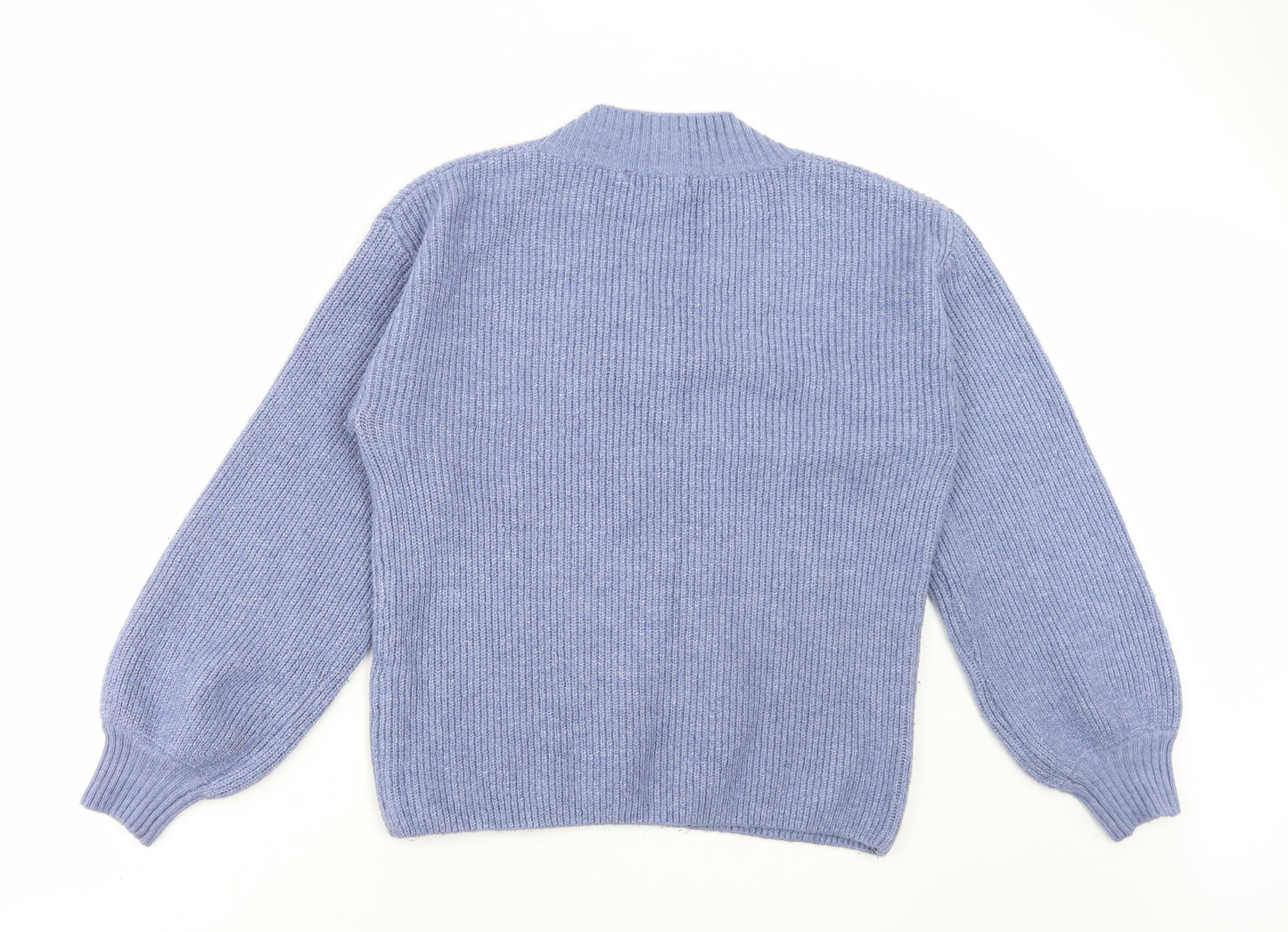 George Womens Blue V-Neck Acrylic Pullover Jumper Size M
