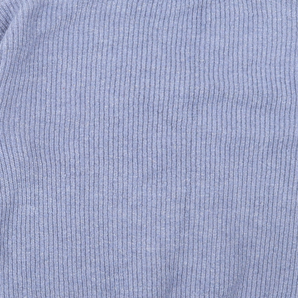 George Womens Blue V-Neck Acrylic Pullover Jumper Size M