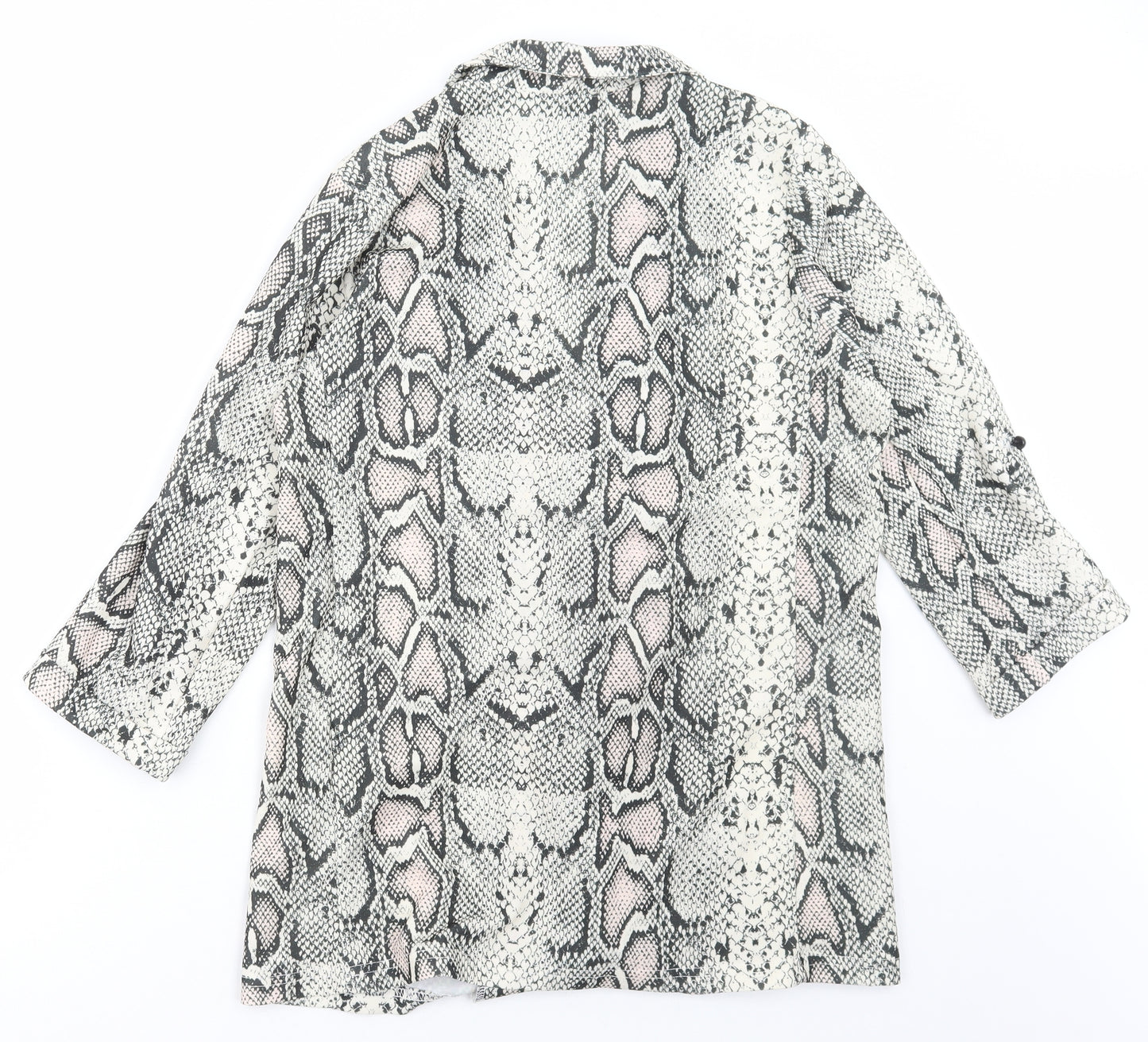 New Look Womens Beige Animal Print Jacket Blazer Size 10