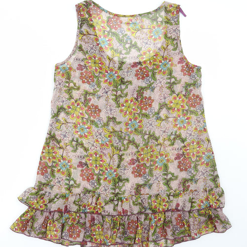 Wallis Womens Multicoloured Floral Polyester Basic Blouse Size S Scoop Neck