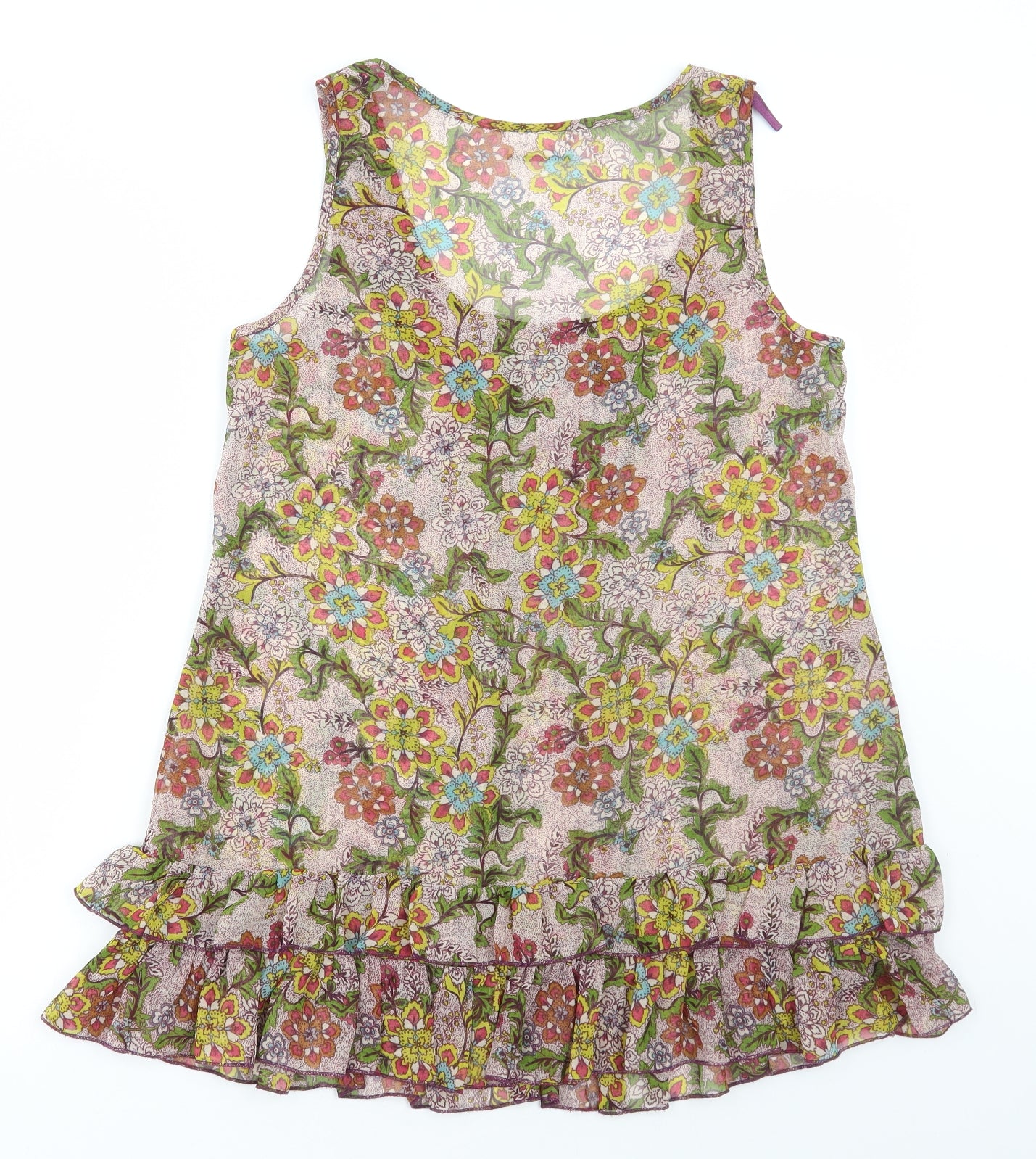 Wallis Womens Multicoloured Floral Polyester Basic Blouse Size S Scoop Neck