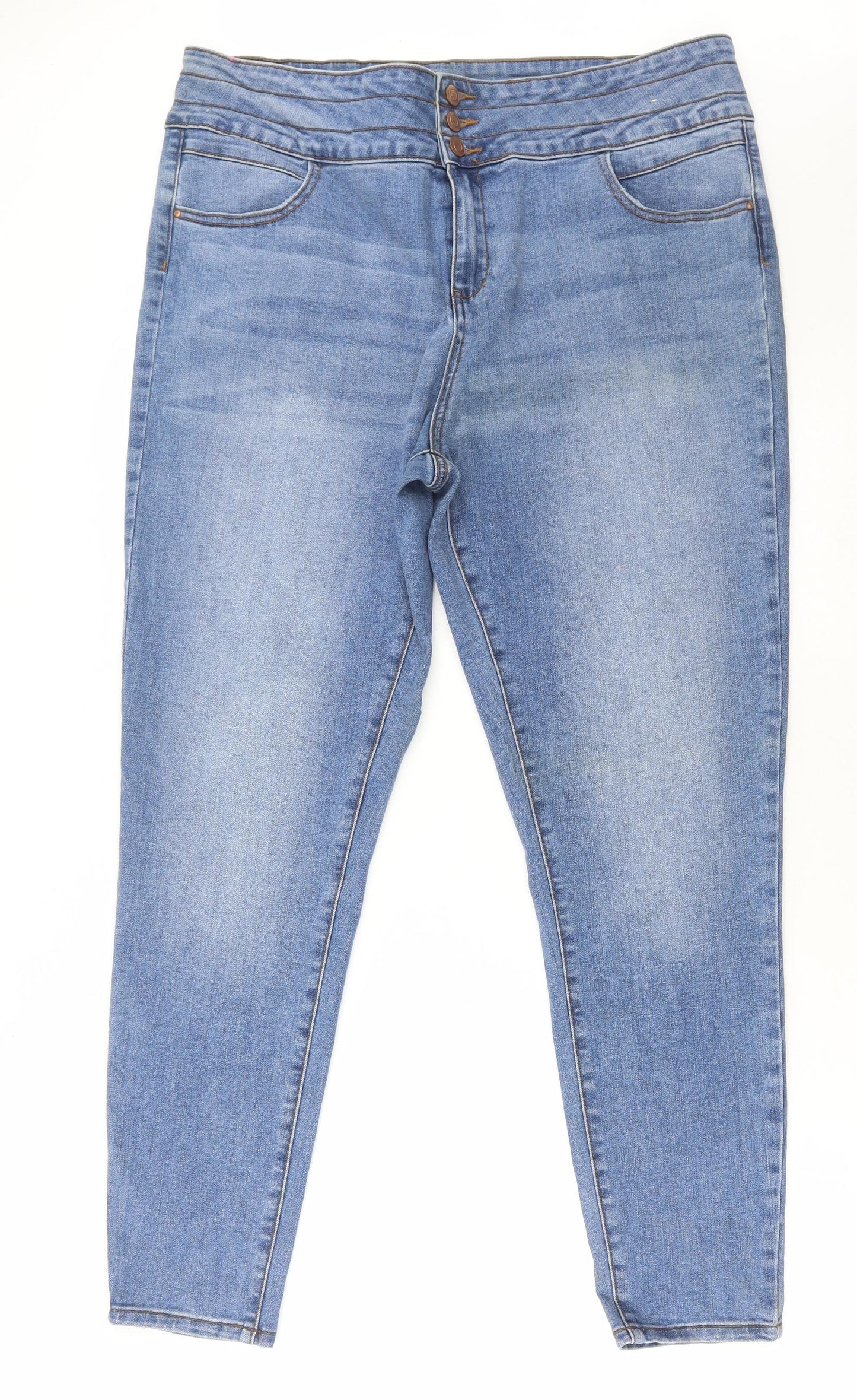 Denim & Co. Womens Blue Cotton Skinny Jeans Size 20 L30 in Regular Button