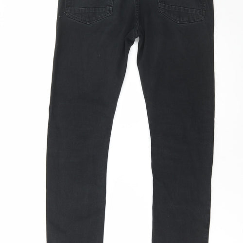 Topman Mens Black Cotton Skinny Jeans Size 32 in L31 in Regular Button