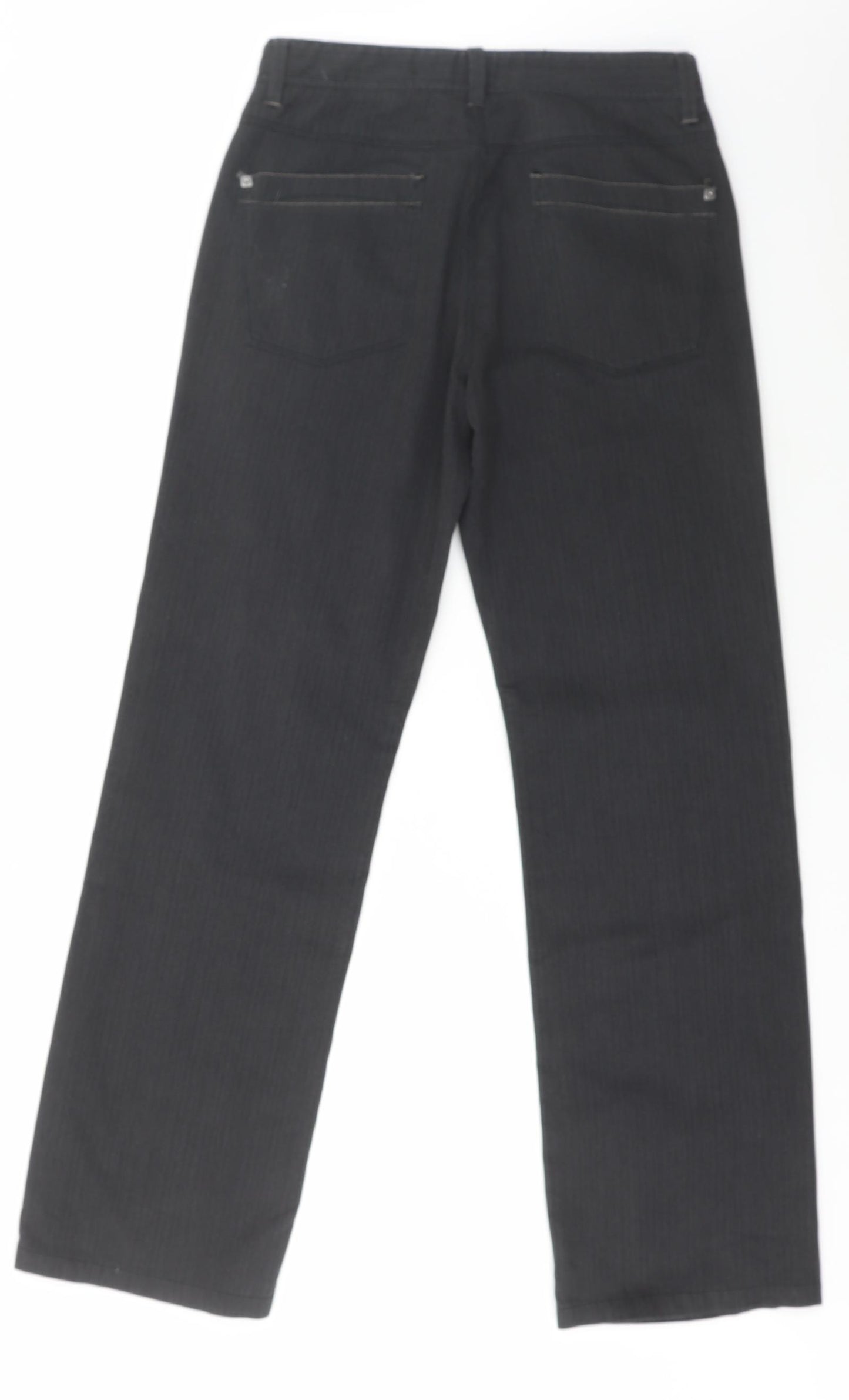 NEXT Mens Black Cotton Straight Jeans Size 30 in L32 in Regular Button