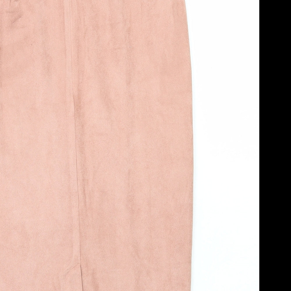 Missguided Womens Pink Polyester Straight & Pencil Skirt Size 10 Zip