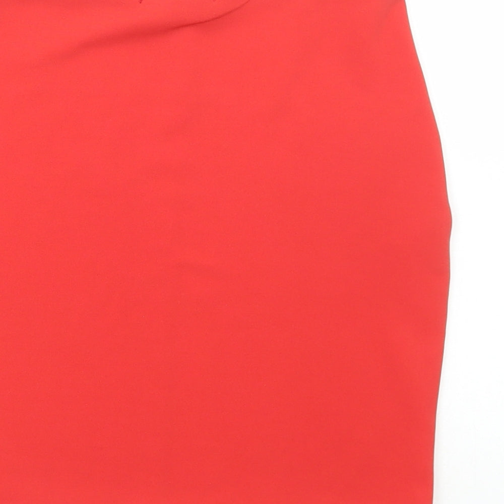 Missguided Womens Red Polyester Mini Skirt Size 10