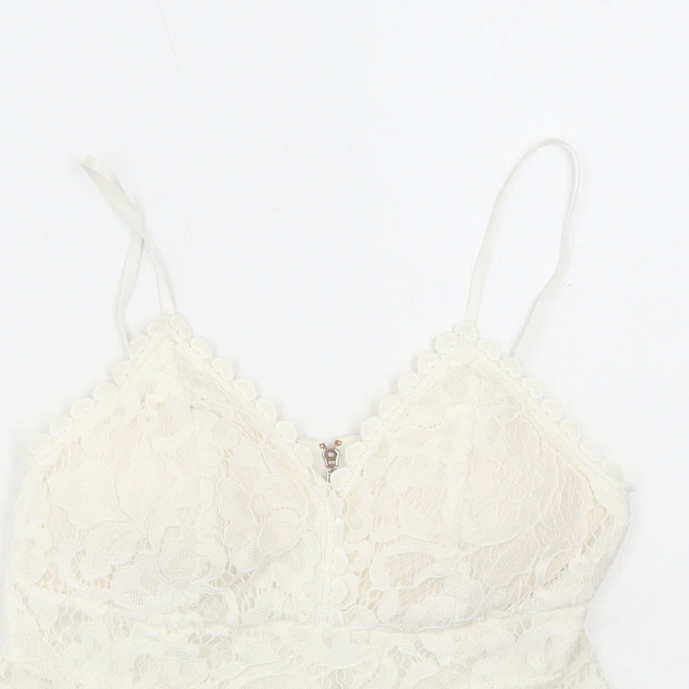 Cameo Rose Womens White Polyester Cropped Blouse Size 12 Sweetheart