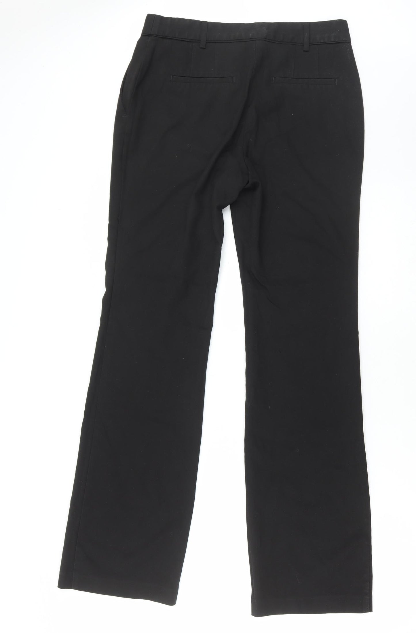 NEXT Womens Black Polyester Trousers Size 10 L32 in Regular Hook & Loop