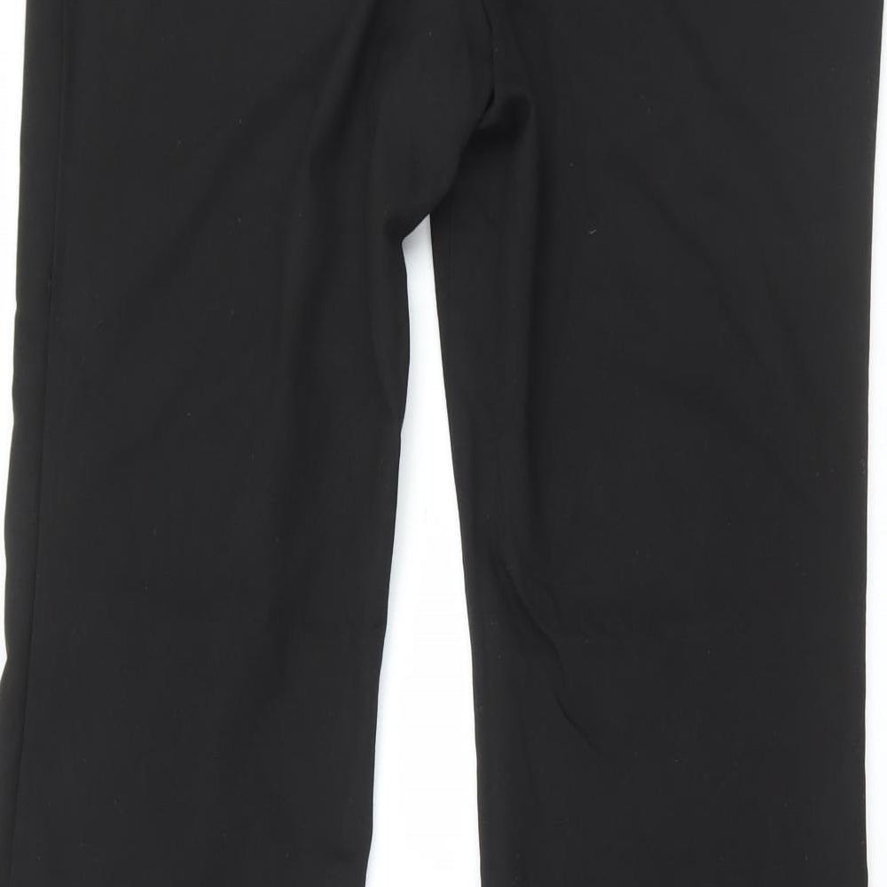 NEXT Womens Black Polyester Trousers Size 10 L32 in Regular Hook & Loop