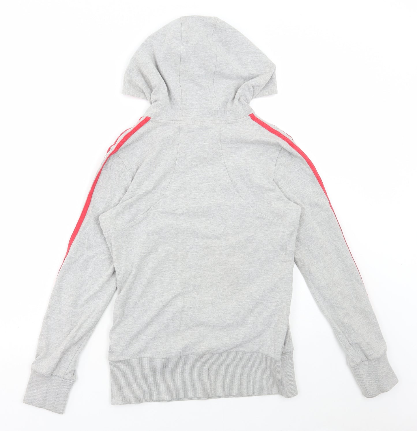 adidas Womens Grey Cotton Pullover Hoodie Size 12 Snap