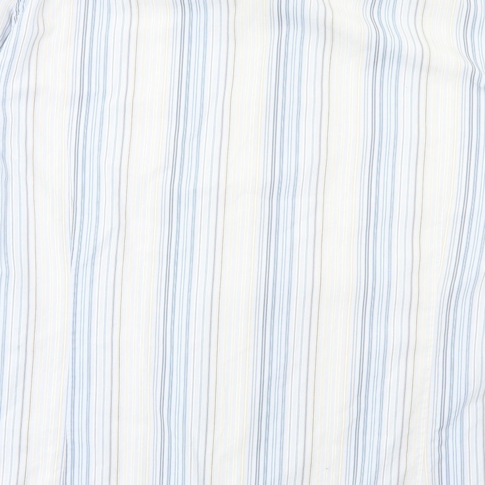 NEXT Mens Blue Striped Cotton Dress Shirt Size XL Collared Button