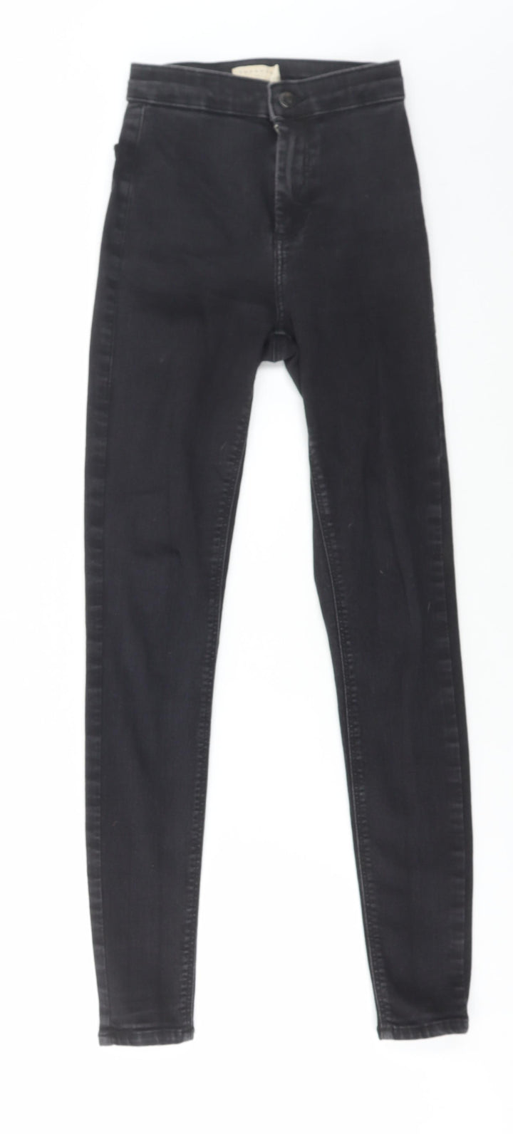 Topshop Womens Black Cotton Skinny Jeans Size 26 in L28 in Regular Button