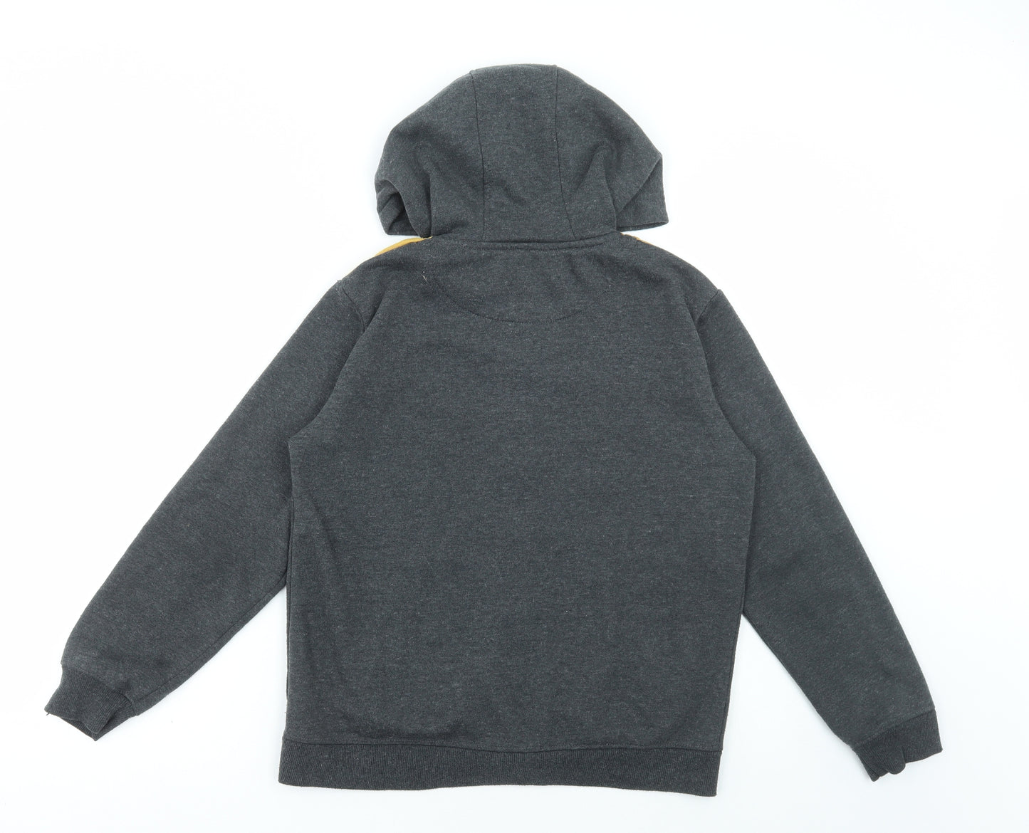 Rebel Boys Grey Colourblock Polyester Full Zip Hoodie Size 12-13 Years Zip
