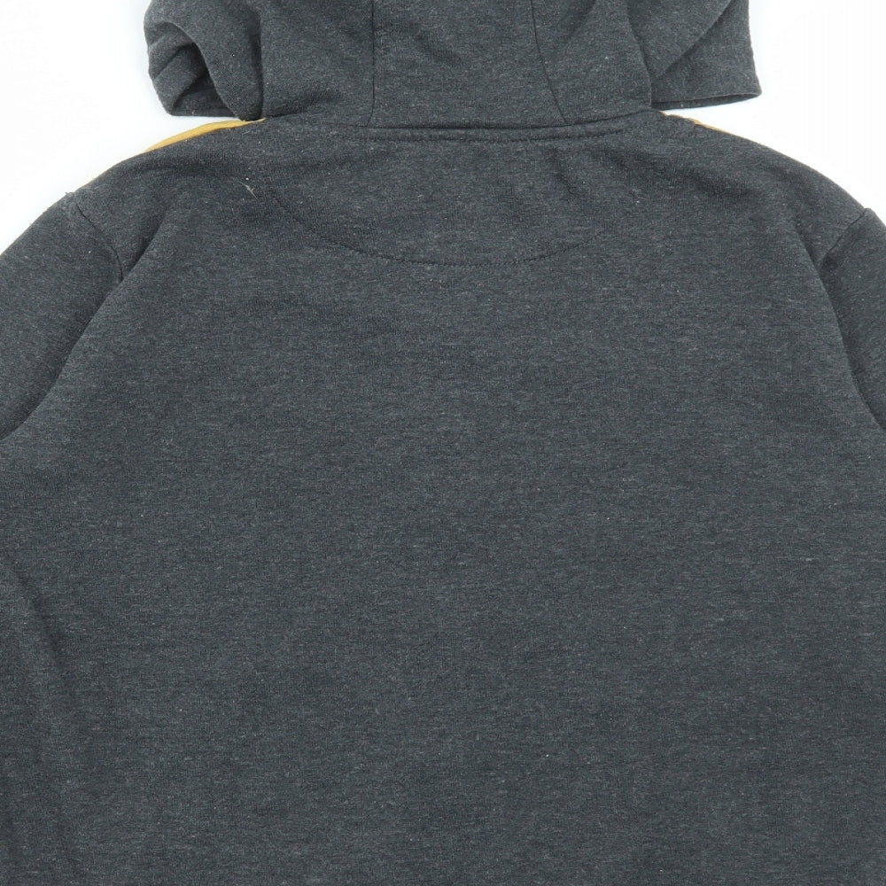 Rebel Boys Grey Colourblock Polyester Full Zip Hoodie Size 12-13 Years Zip