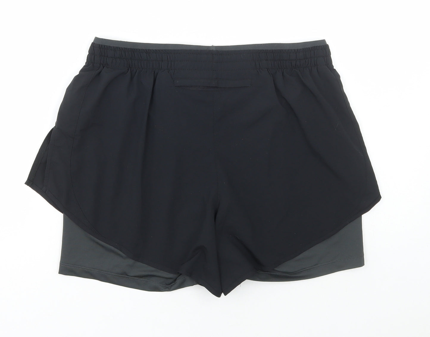 Nike Womens Black Polyester Sweat Shorts Size M L3 in Regular Pull On