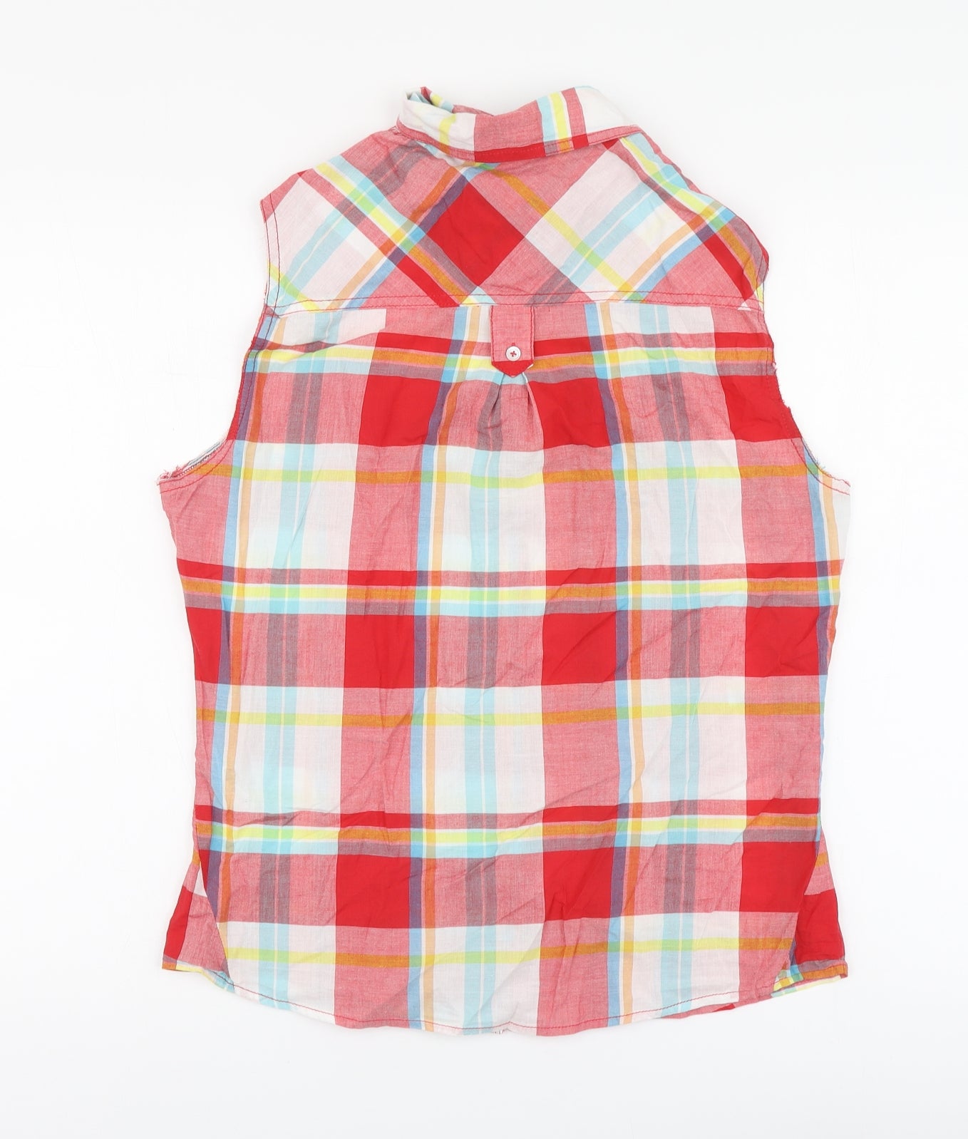 Dunnes Stores Womens Red Plaid Basic Button-Up Size 14 Collared