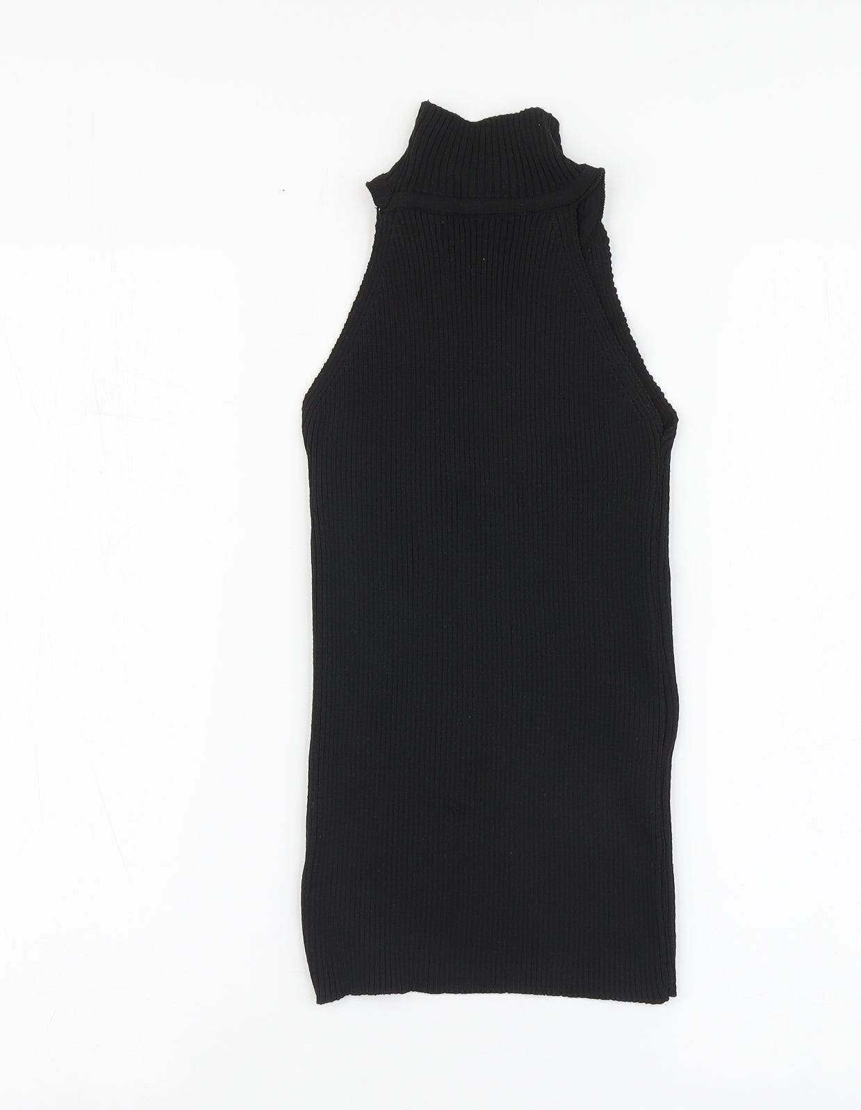 PRETTYLITTLETHING Womens Black Acrylic Basic Tank Size S High Neck