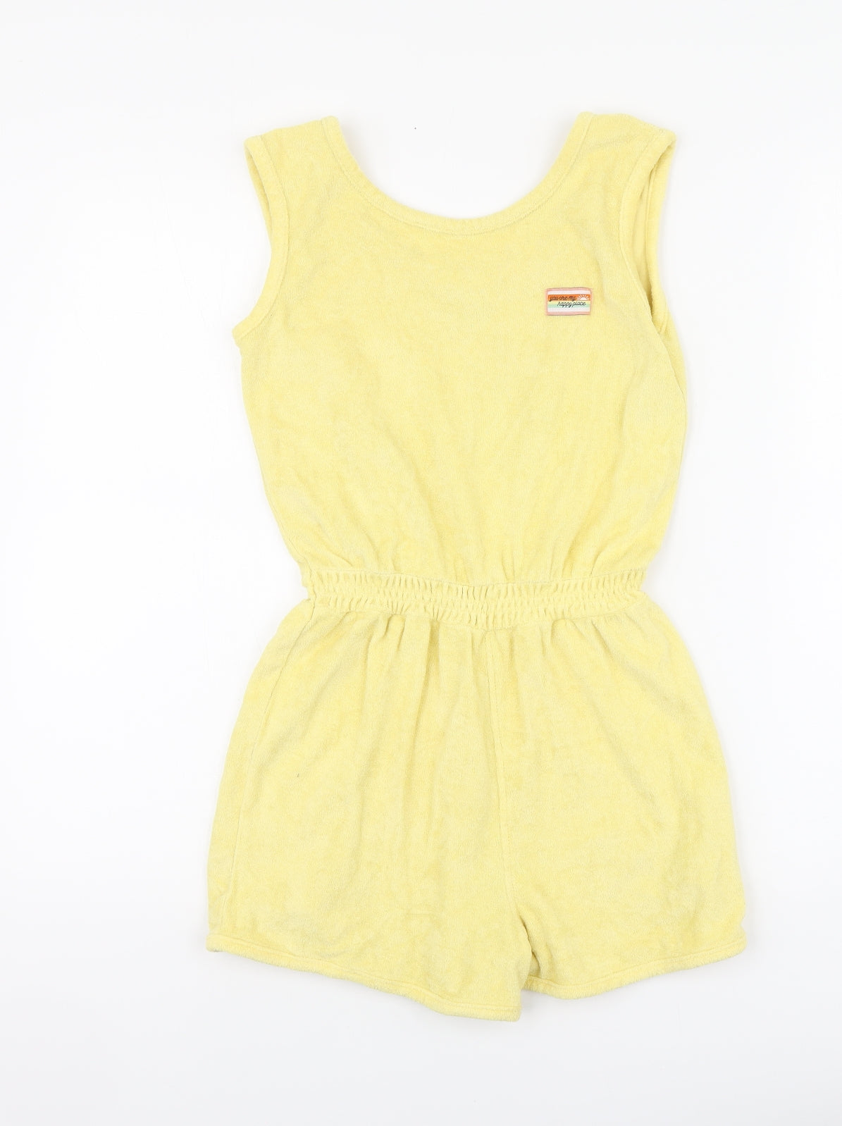 Primark Girls Yellow Cotton Jumpsuit One-Piece Size 9-10 Years Button
