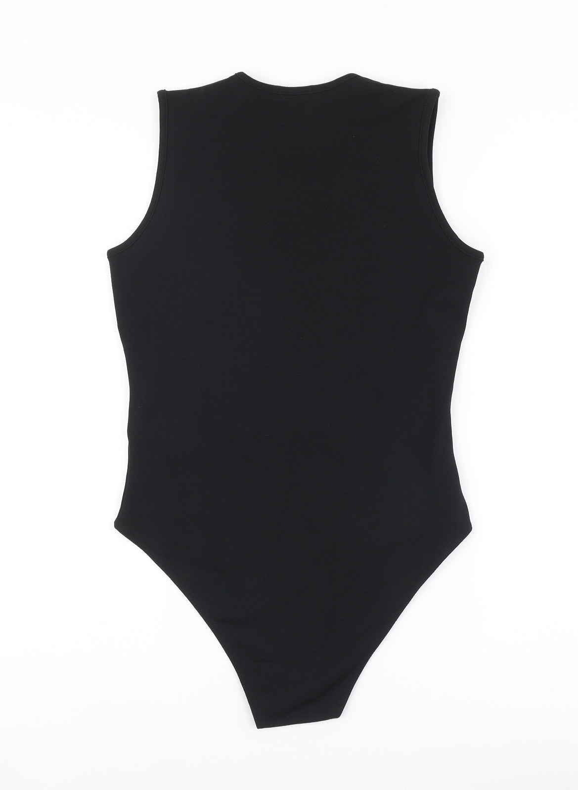 Boohoo Womens Black Polyester Bodysuit One-Piece Size 12 Button - Cutout
