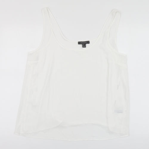 Primark Womens White Polyester Basic Tank Size 8 Round Neck