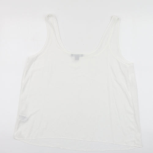 Primark Womens White Polyester Basic Tank Size 8 Round Neck