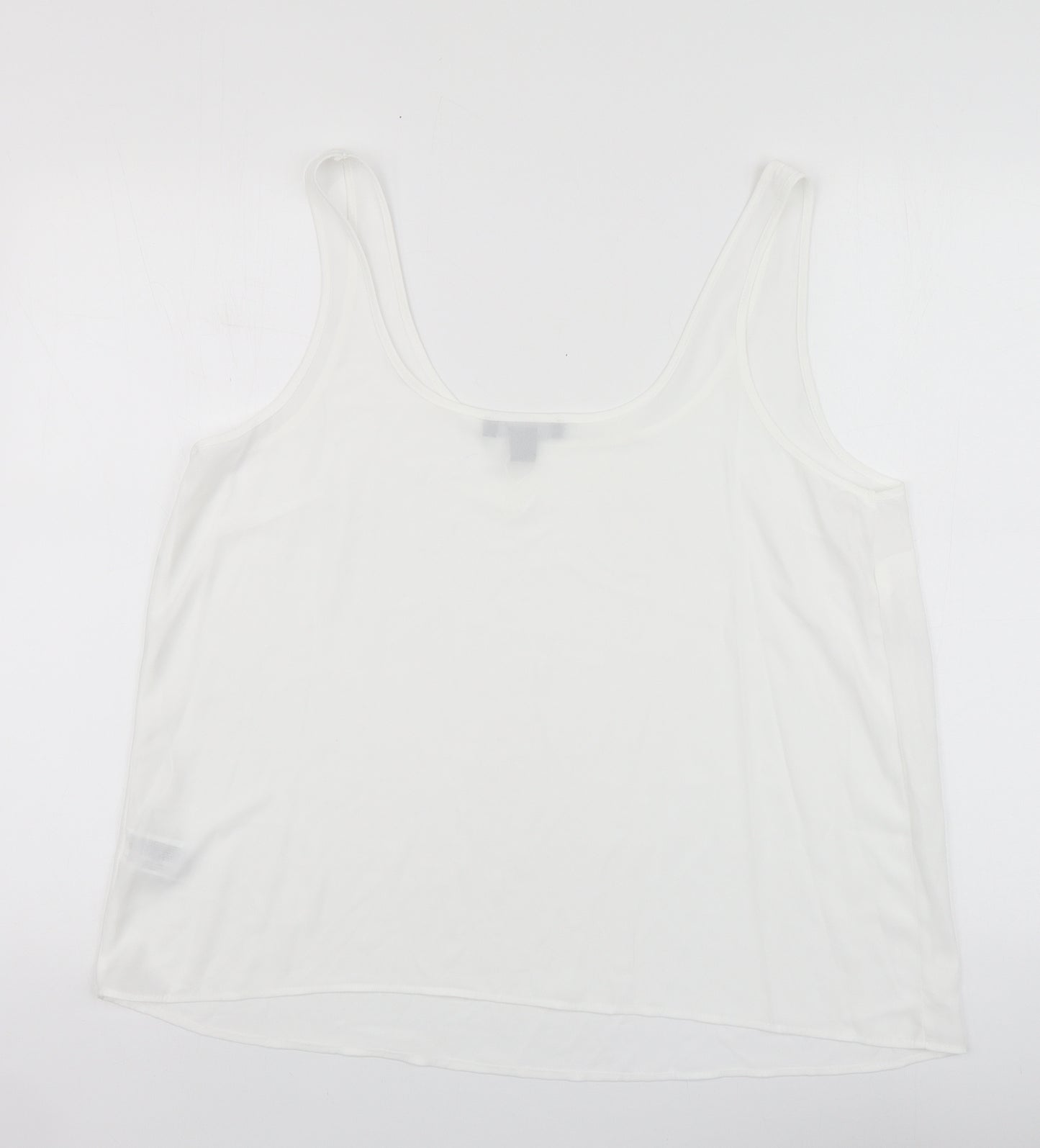 Primark Womens White Polyester Basic Tank Size 8 Round Neck